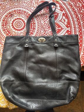 Fossil leather tote bag - Black